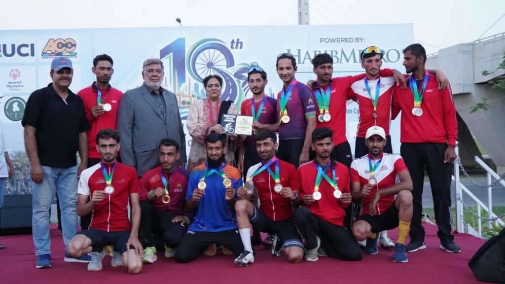 SSGC tops the gold medal standings as the 10th National Road Cycling Championship concludes at Bahria Town Karachi.